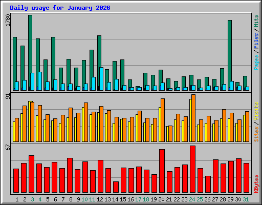 Daily usage for January 2026